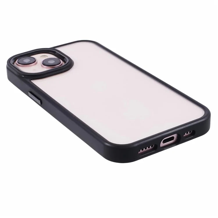 For iPhone 14 Plus Case TPU+PC Clear Shockproof Phone Protector with Metal Button