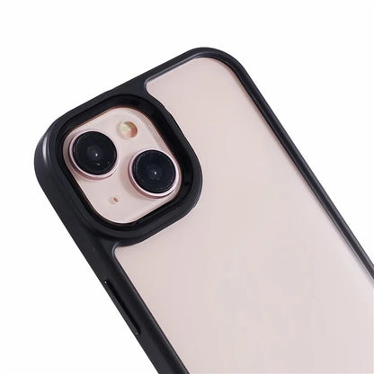 For iPhone 14 Plus Case TPU+PC Clear Shockproof Phone Protector with Metal Button