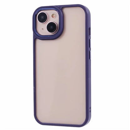For iPhone 14 Plus Case TPU+PC Clear Shockproof Phone Protector with Metal Button