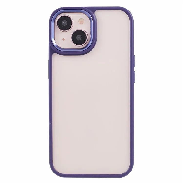 For iPhone 14 Plus Case TPU+PC Clear Shockproof Phone Protector with Metal Button