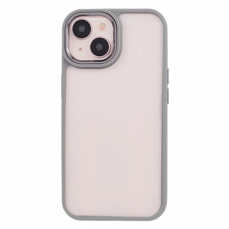 For iPhone 14 Plus Case TPU+PC Clear Shockproof Phone Protector with Metal Button