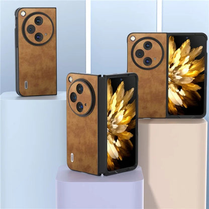 ABEEL For OnePlus Open Case PU Leather Retro Litchi Texture Phone Back Shell