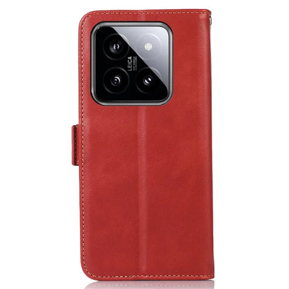 For Xiaomi 14 Case RFID Blocking Genuine Cow Leather Flip Phone Cover