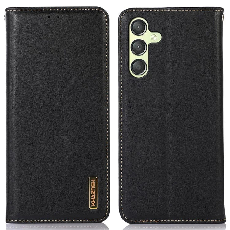 KHAZNEH For Samsung Galaxy A25 5G (Global) (161.0 x 76.5 x 8.3mm) Case Genuine Cow Leather Wallet Phone Cover