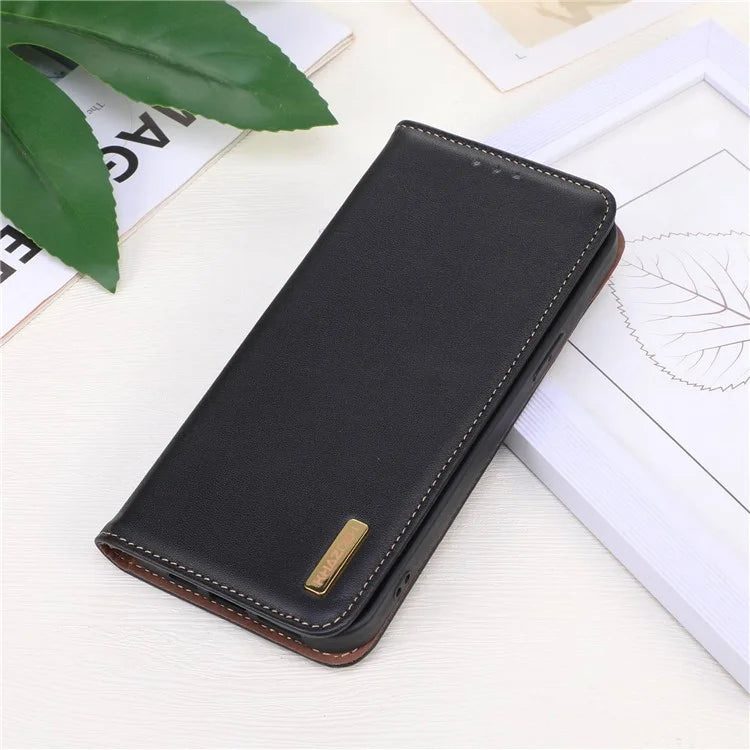 KHAZNEH For Samsung Galaxy A25 5G (Global) (161.0 x 76.5 x 8.3mm) Case Genuine Cow Leather Wallet Phone Cover
