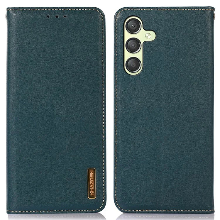 KHAZNEH For Samsung Galaxy A25 5G (Global) (161.0 x 76.5 x 8.3mm) Case Genuine Cow Leather Wallet Phone Cover