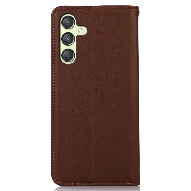 KHAZNEH For Samsung Galaxy A25 5G (Global) (161.0 x 76.5 x 8.3mm) Case Genuine Cow Leather Wallet Phone Cover