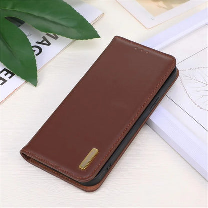 KHAZNEH For Samsung Galaxy A25 5G (Global) (161.0 x 76.5 x 8.3mm) Case Genuine Cow Leather Wallet Phone Cover