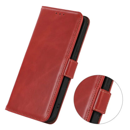 For Samsung Galaxy A25 5G (Global) (161.0 x 76.5 x 8.3mm) Case Genuine Cow Leather Folio Phone Cover with RFID Blocking