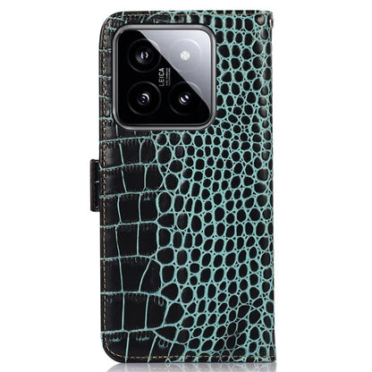 For Xiaomi 14 Case RFID Blocking Genuine Cow Leather Phone Cover