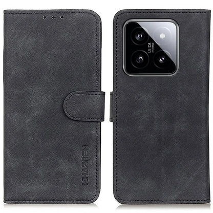 KHAZNEH For Xiaomi 14 Pro Case PU Leather Vintage Stand Phone Cover