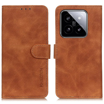 KHAZNEH For Xiaomi 14 Pro Case PU Leather Vintage Stand Phone Cover