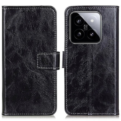 For Xiaomi 14 Pro Case PU Leather Crazy Horse Texture Wallet Phone Cover