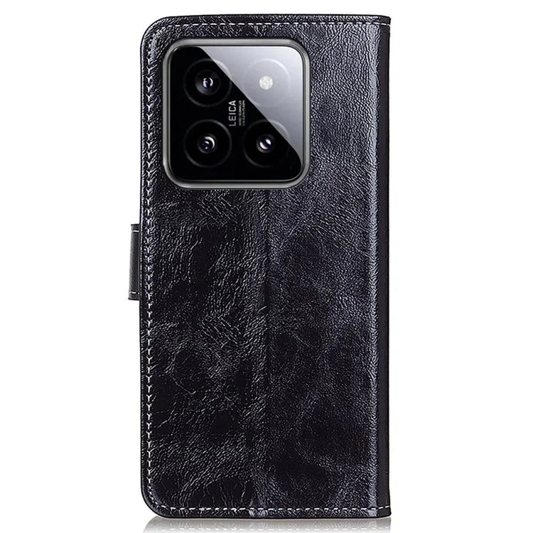For Xiaomi 14 Pro Case PU Leather Crazy Horse Texture Wallet Phone Cover