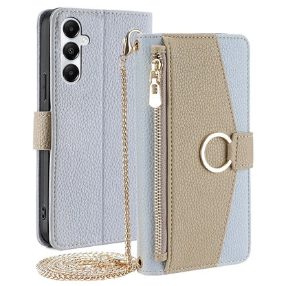 For Samsung Galaxy A05s 4G Case PU Leather Flip Cover with Makeup Mirror