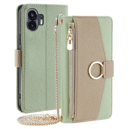 For Nothing Phone (2) Case PU Leather Magnetic Zipper Pocket Phone Cover