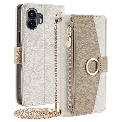 For Nothing Phone (2) Case PU Leather Magnetic Zipper Pocket Phone Cover