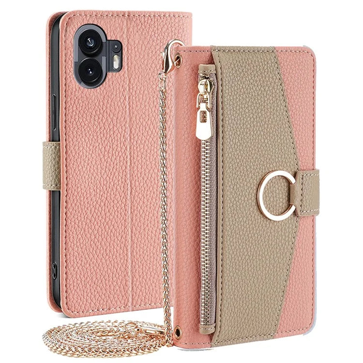 For Nothing Phone (2) Case PU Leather Magnetic Zipper Pocket Phone Cover