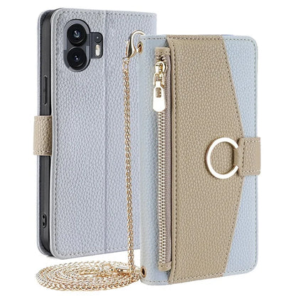 For Nothing Phone (2) Case PU Leather Magnetic Zipper Pocket Phone Cover
