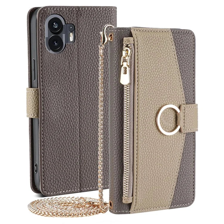 For Nothing Phone (2) Case PU Leather Magnetic Zipper Pocket Phone Cover