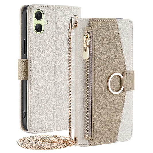 For Samsung Galaxy A05 4G Case Crossbody Wallet PU Leather Phone Cover with Makeup Mirror