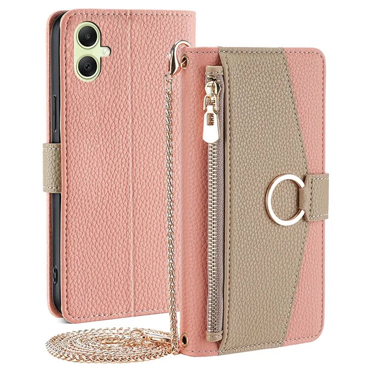 For Samsung Galaxy A05 4G Case Crossbody Wallet PU Leather Phone Cover with Makeup Mirror