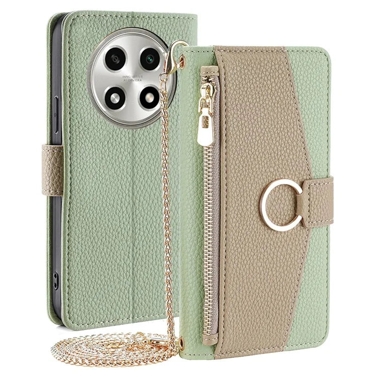 For Oppo A2 Pro 5G Case PU Leather Wallet Phone Cover with Makeup Mirror