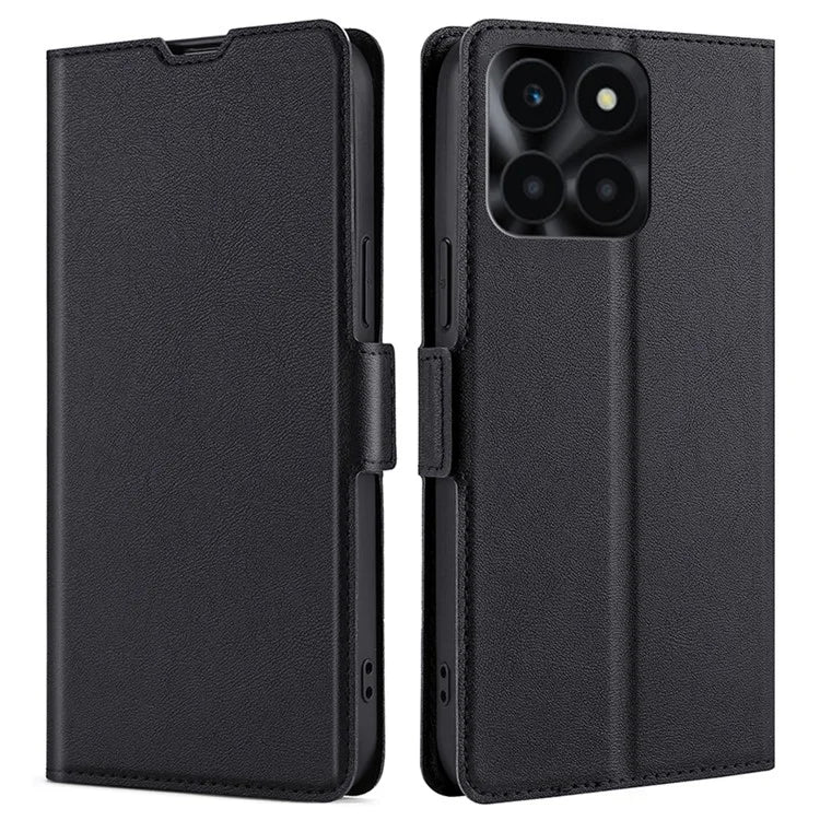 For Honor X6a 4G Case Scratch-resistant PU Leather Supporting Stand Card Slot Phone Protector