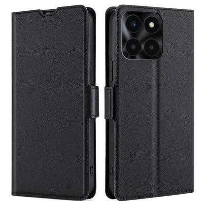 For Honor X6a 4G Case Scratch-resistant PU Leather Supporting Stand Card Slot Phone Protector