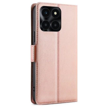 For Honor X6a 4G Case Scratch-resistant PU Leather Supporting Stand Card Slot Phone Protector