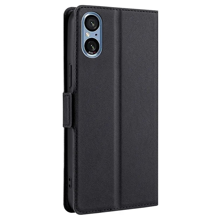 For Sony Xperia 5 V Case Anti-scratch PU Leather Supporting Stand Phone Cover