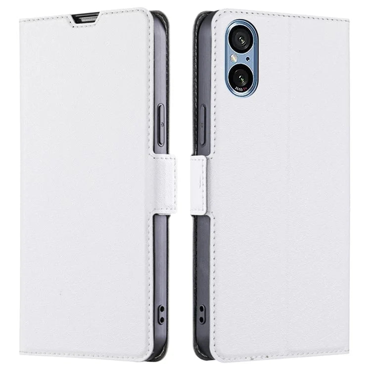 For Sony Xperia 5 V Case Anti-scratch PU Leather Supporting Stand Phone Cover