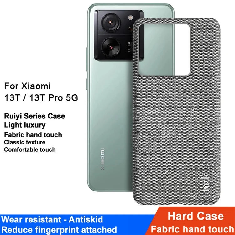 IMAK Ruiyi Series for Xiaomi 13T / 13T Pro Case Cloth Texture PU Leather+PC Phone Cover