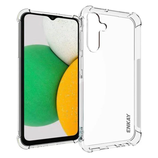 ENKAY HAT PRINCE For Samsung Galaxy A15 5G TPU Phone Case Clear Anti-slip Strip Edge Phone Cover Shell