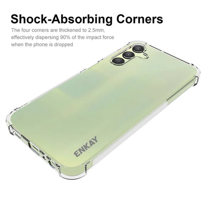 ENKAY HAT PRINCE For Samsung Galaxy A15 5G TPU Phone Case Clear Anti-slip Strip Edge Phone Cover Shell
