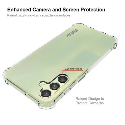 ENKAY HAT PRINCE For Samsung Galaxy A15 5G TPU Phone Case Clear Anti-slip Strip Edge Phone Cover Shell