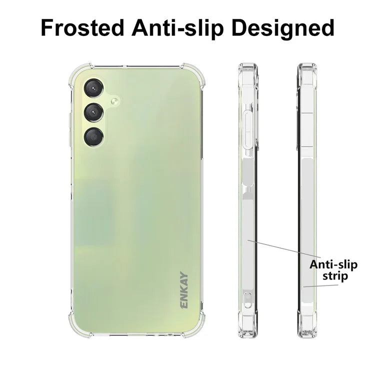 ENKAY HAT PRINCE For Samsung Galaxy A15 5G TPU Phone Case Clear Anti-slip Strip Edge Phone Cover Shell