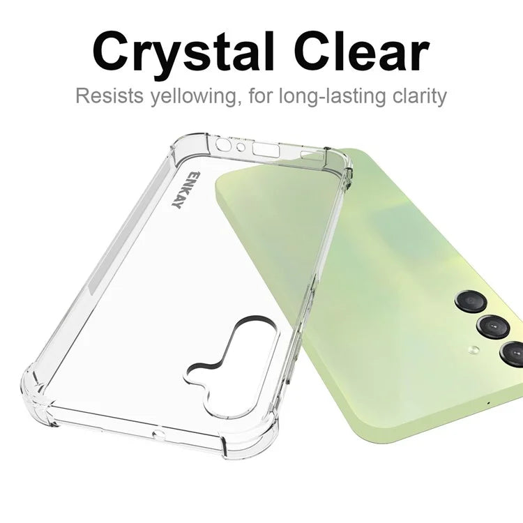ENKAY HAT PRINCE For Samsung Galaxy A15 5G TPU Phone Case Clear Anti-slip Strip Edge Phone Cover Shell