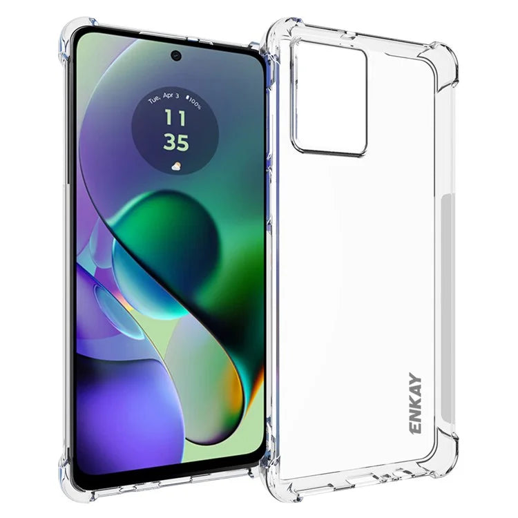 ENKAY HAT PRINCE For Motorola Moto G54 5G Case Slim-Fit TPU Phone Cover Anti-slip Strip Edge Shell