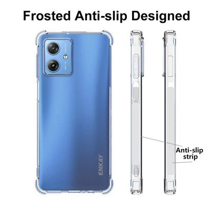 ENKAY HAT PRINCE For Motorola Moto G54 5G Case Slim-Fit TPU Phone Cover Anti-slip Strip Edge Shell