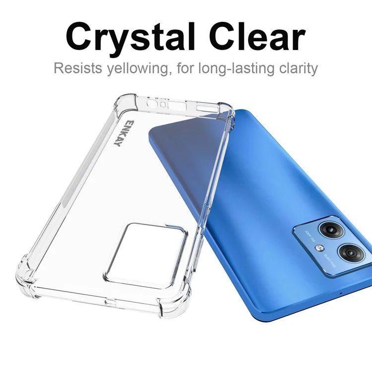 ENKAY HAT PRINCE For Motorola Moto G54 5G Case Slim-Fit TPU Phone Cover Anti-slip Strip Edge Shell