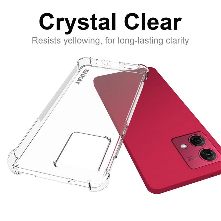 ENKAY HAT PRINCE For Motorola Moto G84 5G Case Anti-slip Strip Edge Phone Cover TPU Shell