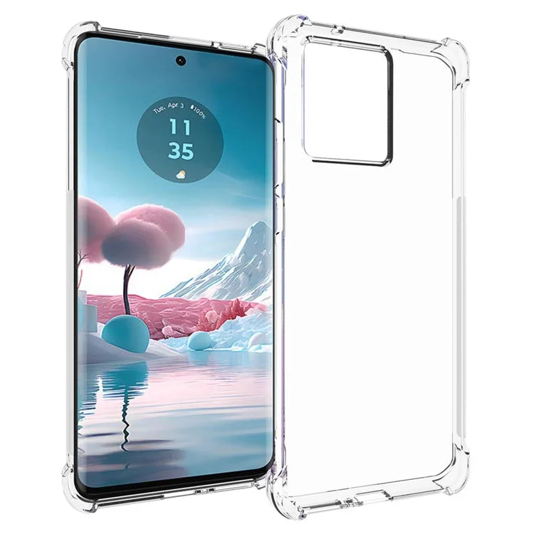 ENKAY HAT PRINCE For Motorola Edge 40 Neo 5G Clear TPU Phone Case Anti-slip Strip Edge Cover Shell