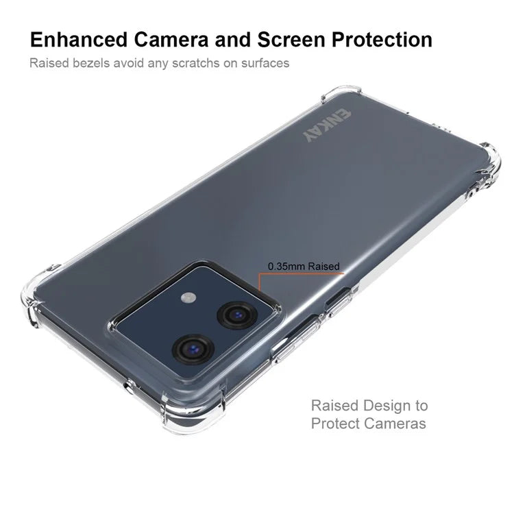 ENKAY HAT PRINCE For Motorola Edge 40 Neo 5G Clear TPU Phone Case Anti-slip Strip Edge Cover Shell