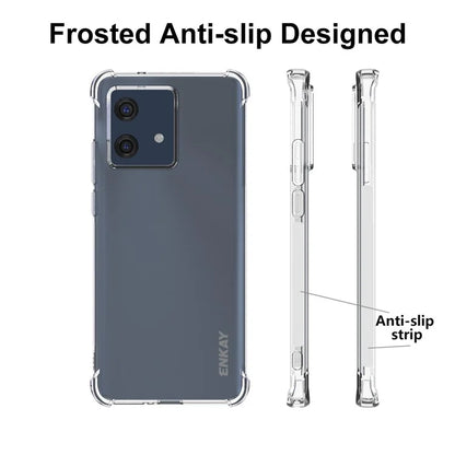 ENKAY HAT PRINCE For Motorola Edge 40 Neo 5G Clear TPU Phone Case Anti-slip Strip Edge Cover Shell
