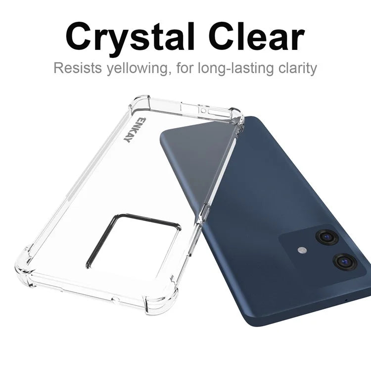 ENKAY HAT PRINCE For Motorola Edge 40 Neo 5G Clear TPU Phone Case Anti-slip Strip Edge Cover Shell