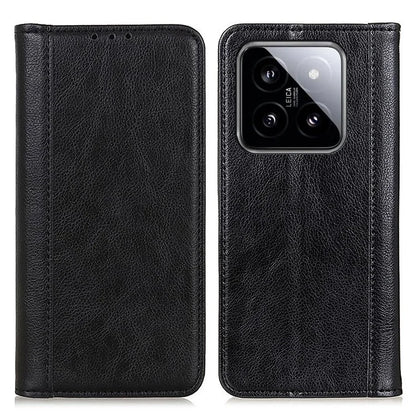 For Xiaomi 14 Case Litchi Texture Split Leather Cover with Wallet Stand
