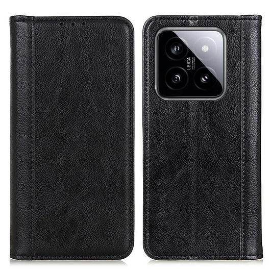 For Xiaomi 14 Case Litchi Texture Split Leather Cover with Wallet Stand