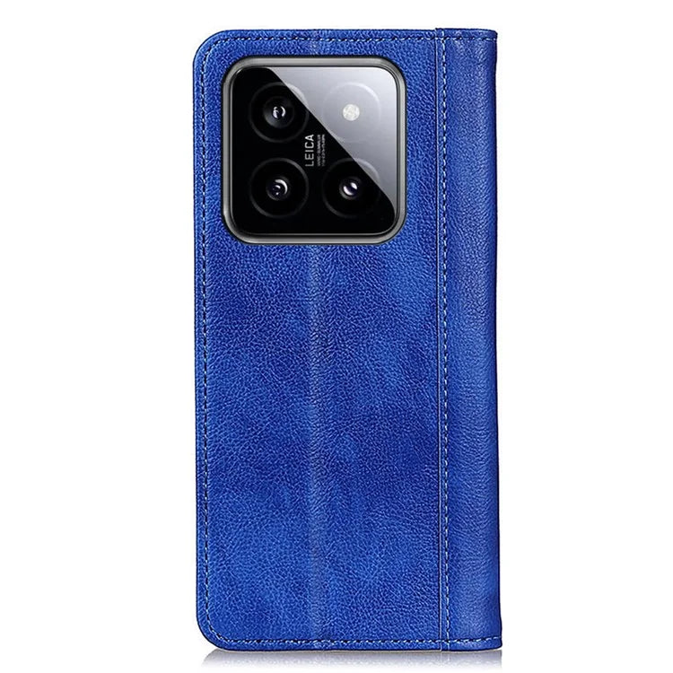 For Xiaomi 14 Case Litchi Texture Split Leather Cover with Wallet Stand