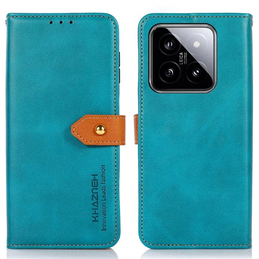 KHAZNEH For Xiaomi 14 Leather Case Gold Magnetic Buckle Wallet Cover
